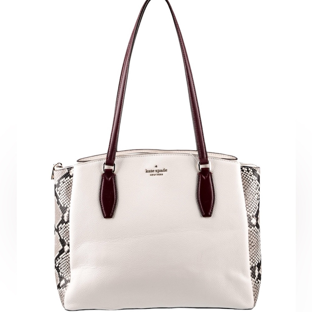 Kate Spade New York Leather Colorblock Animal Print Shoulder Bag Like New